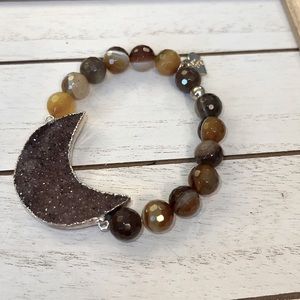 Love Poppy Moon shaped Druzy Bracelet